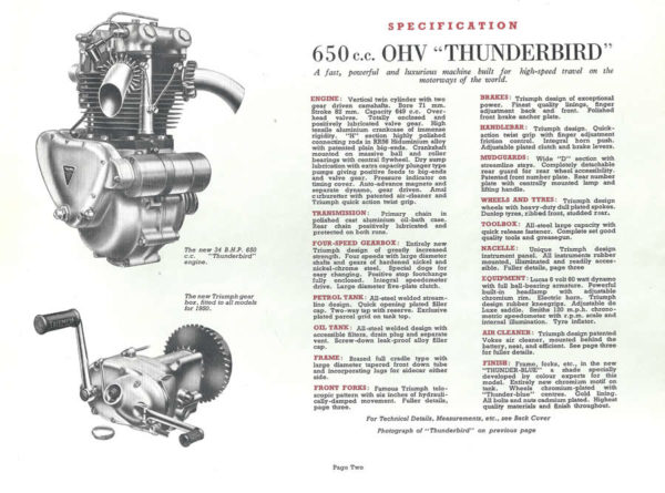 TRIUMPH 650 6T THUNDERBIRD - 1950 – Image 11